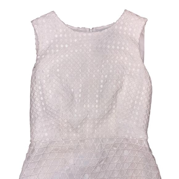 Ann Taylor Geo Eyelet Sheath Dress Crisp White Petite - Picture 5 of 9
